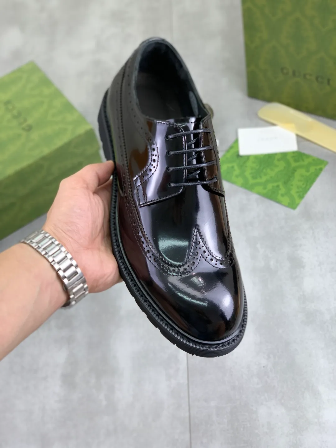 Men's Men's Shoes 💰P580 [New Style] 💰💎💎💎 [Gucci] GUCCI high-end men's formal business leather shoes, original order 1:1! Original imported high-end calfskin, original metal buckle, imported first-layer pigskin lining for feet, original high-end outsole, men's shoe size: 38-44